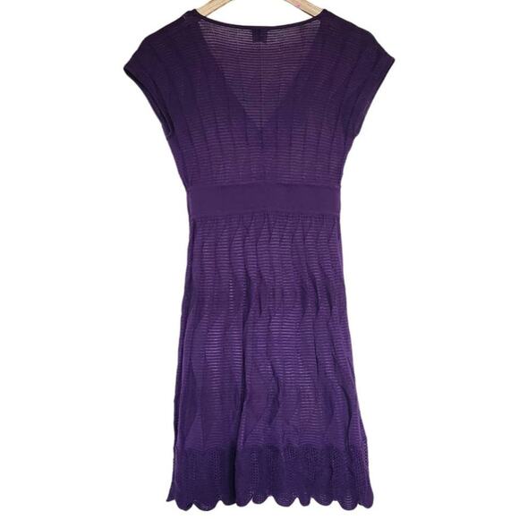 M Missoni Knit Crochet Fit & Flare Dress Purple IT Size 38 / US Size 2 - Picture 5 of 9